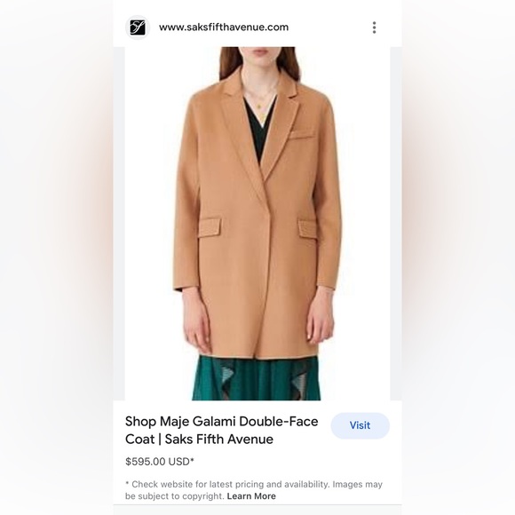 Maje Camel Color Light Coat - Picture 4 of 13